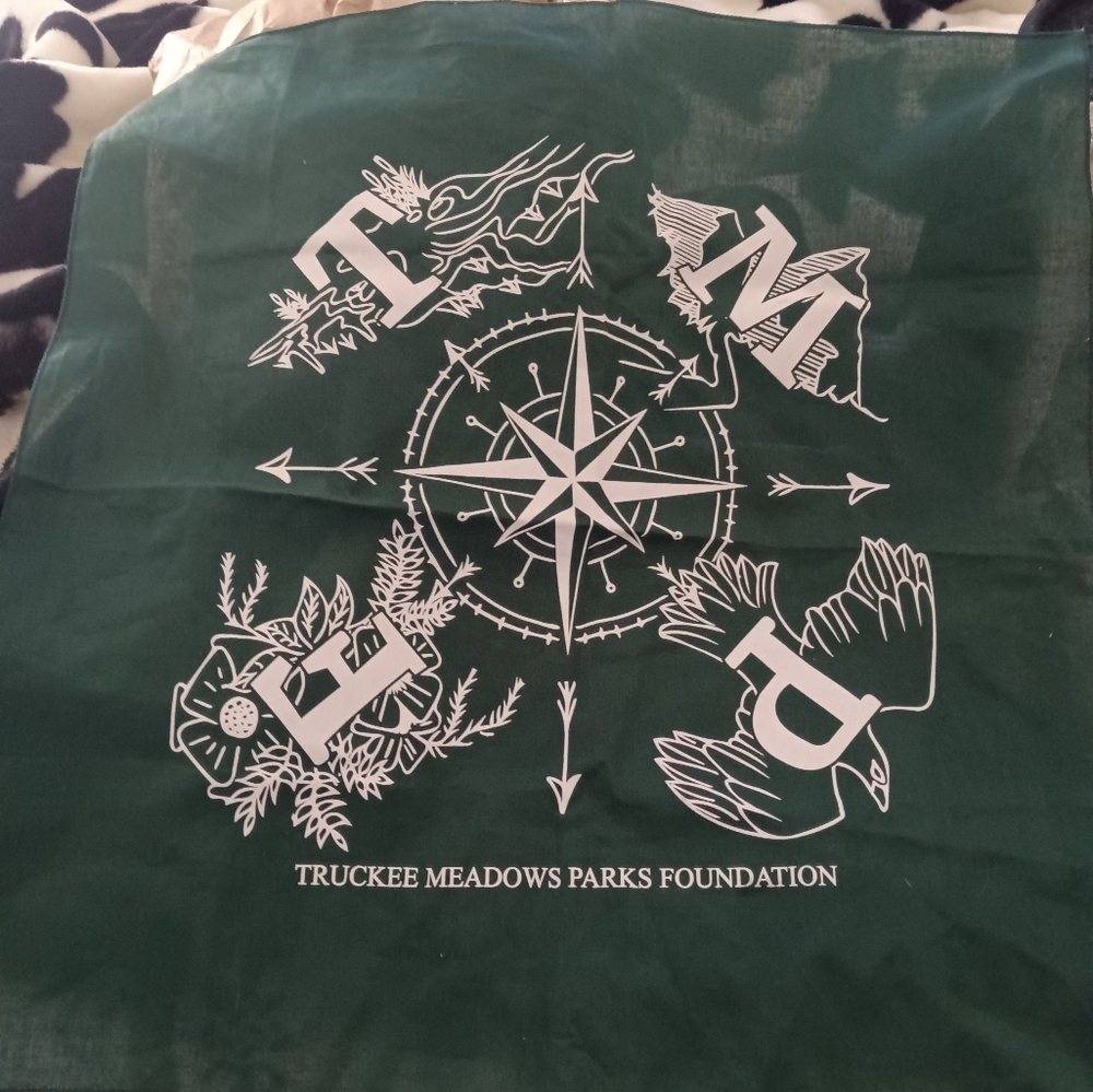 Never used dark green Truckee Meadows Parks foundation bandana